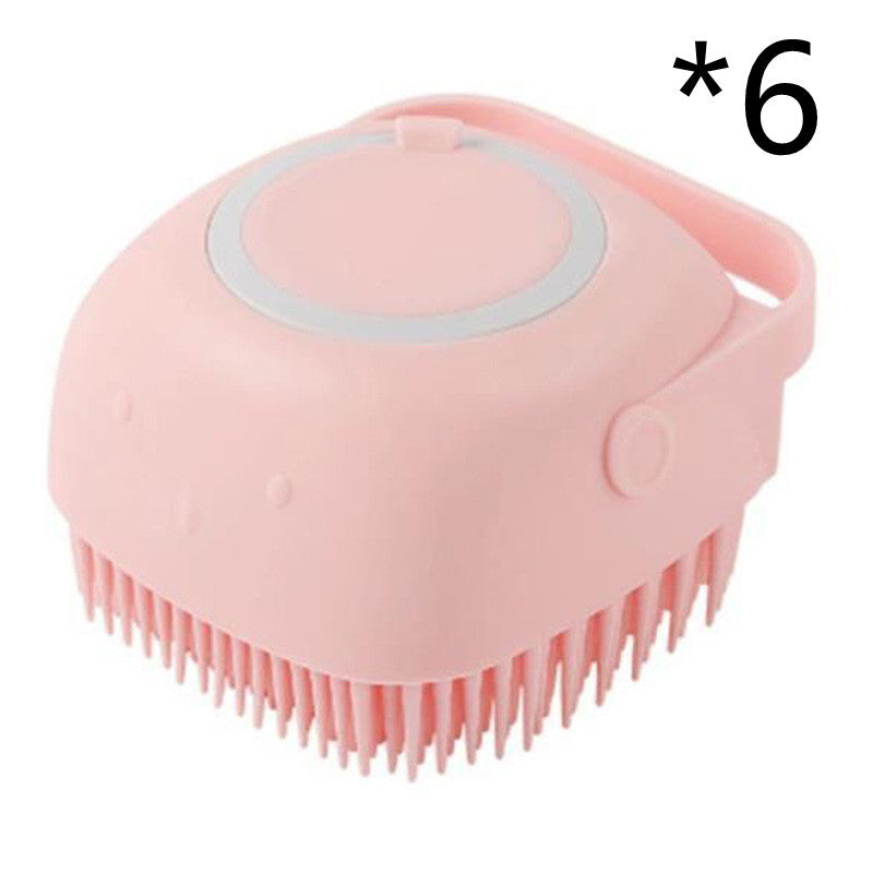 2-in-1 Silicone Pet Bath & Massage Glove – Shampoo Dispensing Grooming Brush for Dogs & Cats