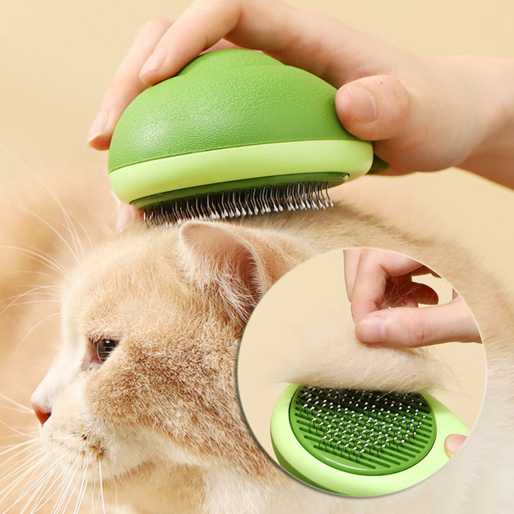 Avocado-Shaped Pet Grooming Brush – Stainless Steel Needle Comb for Dogs & Cats