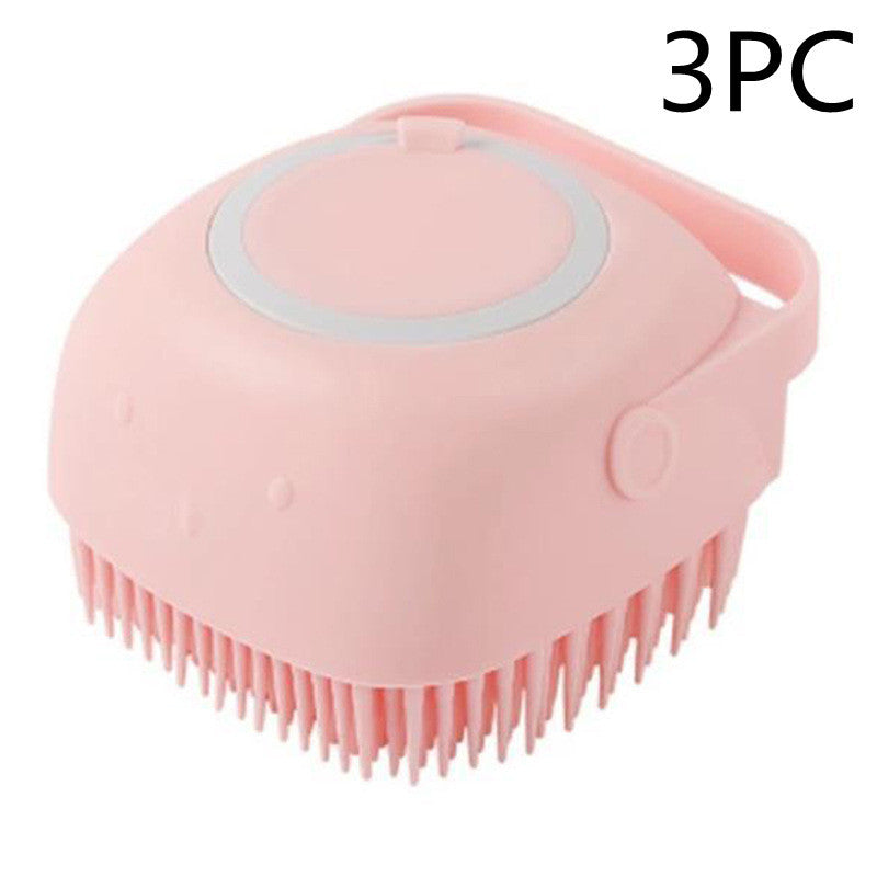 2-in-1 Silicone Pet Bath & Massage Glove – Shampoo Dispensing Grooming Brush for Dogs & Cats