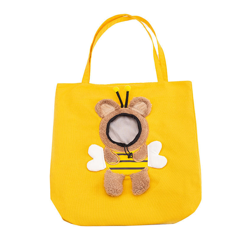 Little Bee Design Pet Carrier Bag – Portable Breathable Travel Handbag for Cats & Dogs