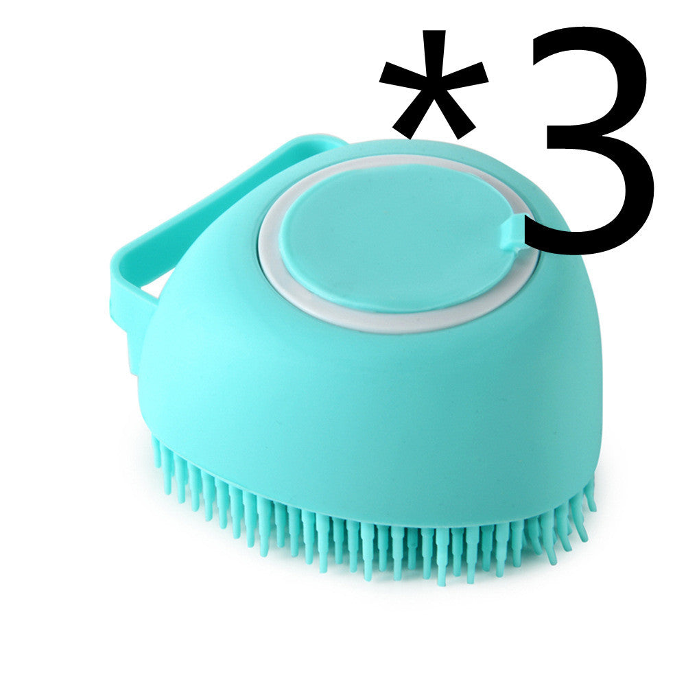 2-in-1 Silicone Pet Bath & Massage Glove – Shampoo Dispensing Grooming Brush for Dogs & Cats