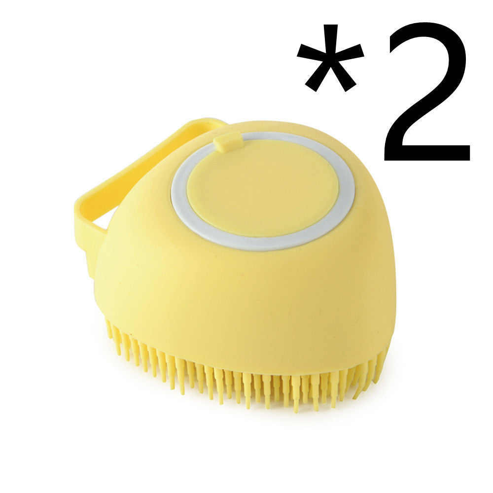 2-in-1 Silicone Pet Bath & Massage Glove – Shampoo Dispensing Grooming Brush for Dogs & Cats
