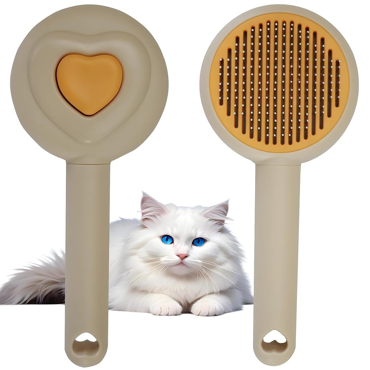 Pet Grooming Comb – One-Click Hair Removal Brush for Cats & Dogs