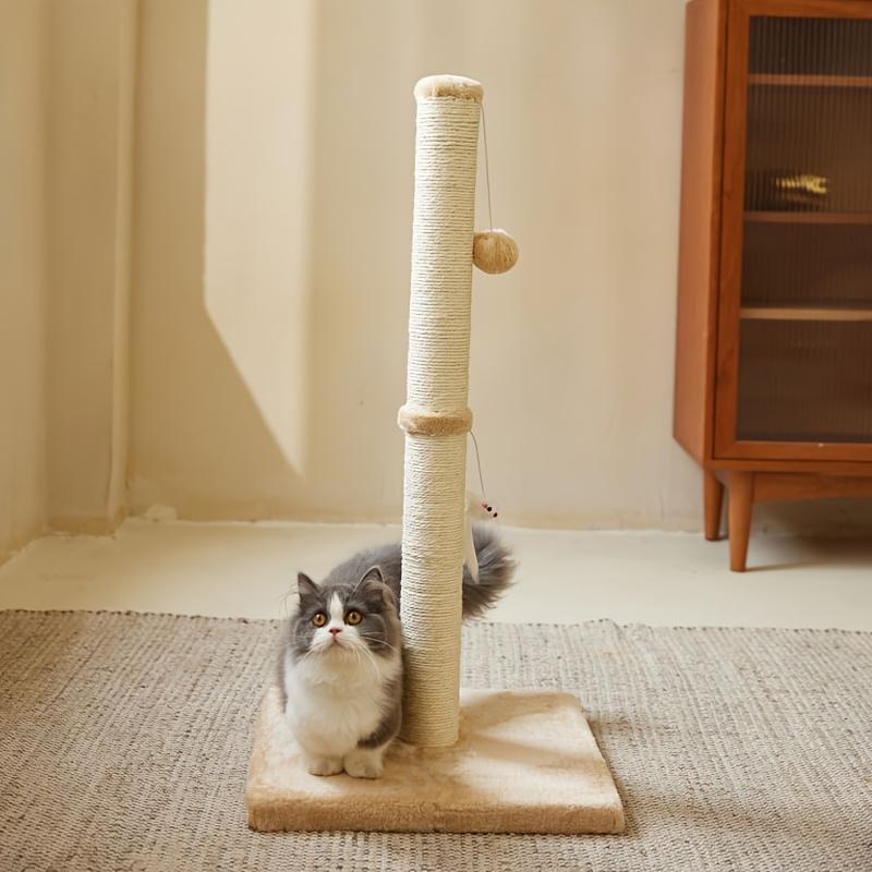 Durable Sisal Cat Scratching Post with Hanging Ball – Space-Saving Indoor Play & Exercise Tower