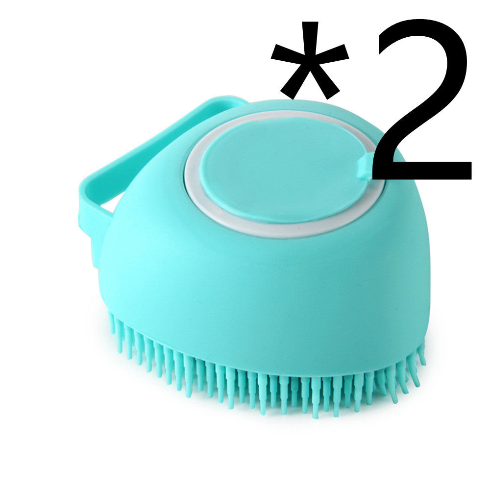 2-in-1 Silicone Pet Bath & Massage Glove – Shampoo Dispensing Grooming Brush for Dogs & Cats