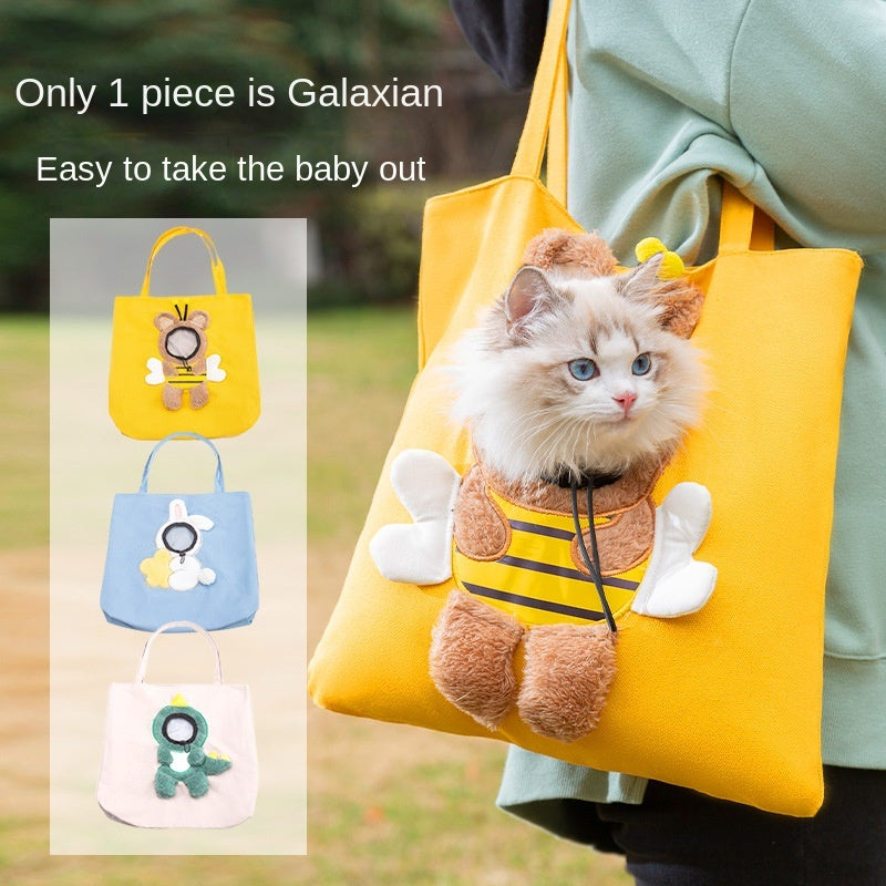 Little Bee Design Pet Carrier Bag – Portable Breathable Travel Handbag for Cats & Dogs