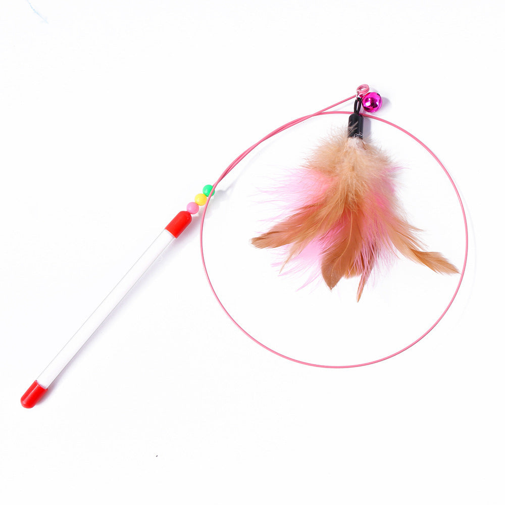 nteractive Cat Teaser Wand – Feather & Bell Toy for Playful Cats
