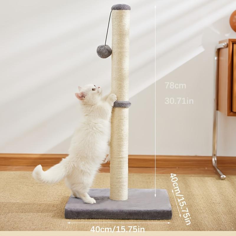 Durable Sisal Cat Scratching Post with Hanging Ball – Space-Saving Indoor Play & Exercise Tower