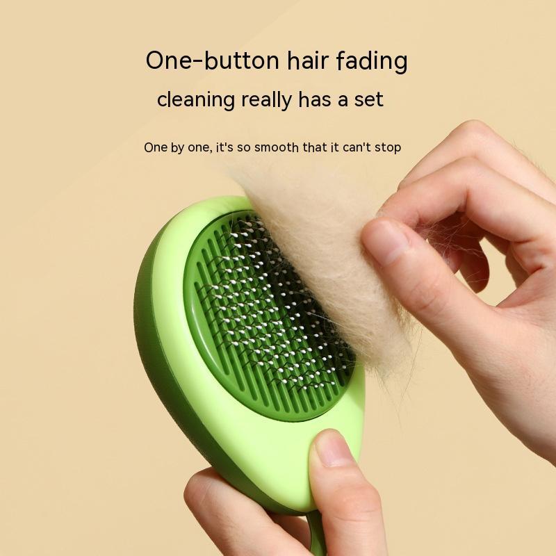 Avocado-Shaped Pet Grooming Brush – Stainless Steel Needle Comb for Dogs & Cats