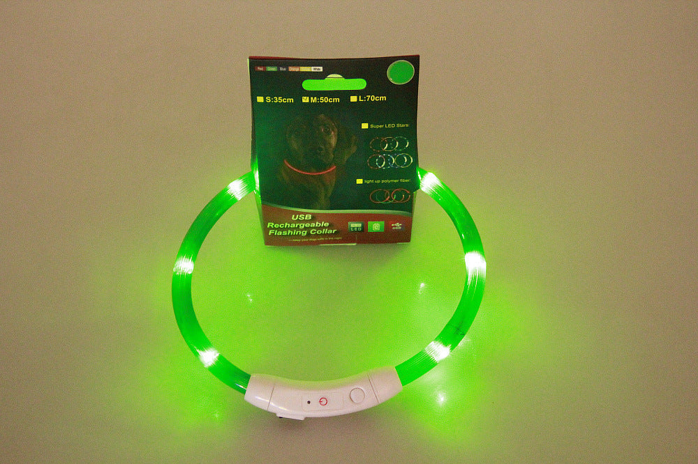 Light-Up Dog Collar – USB Charging, Neon Glow Safety for Night Walking