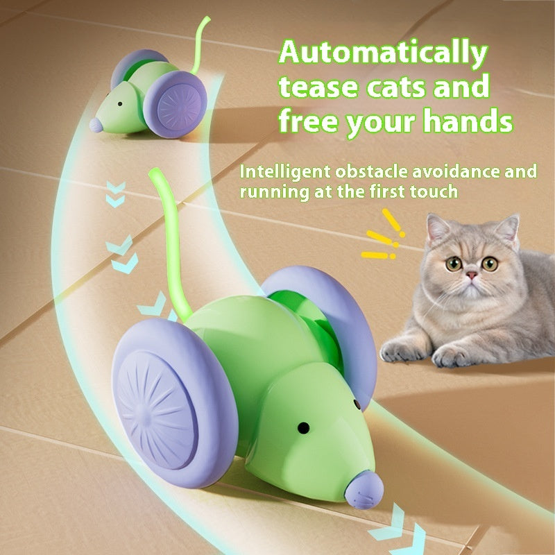 Interactive Electric Cat Toy – Smart Mouse Car with Obstacle Avoidance