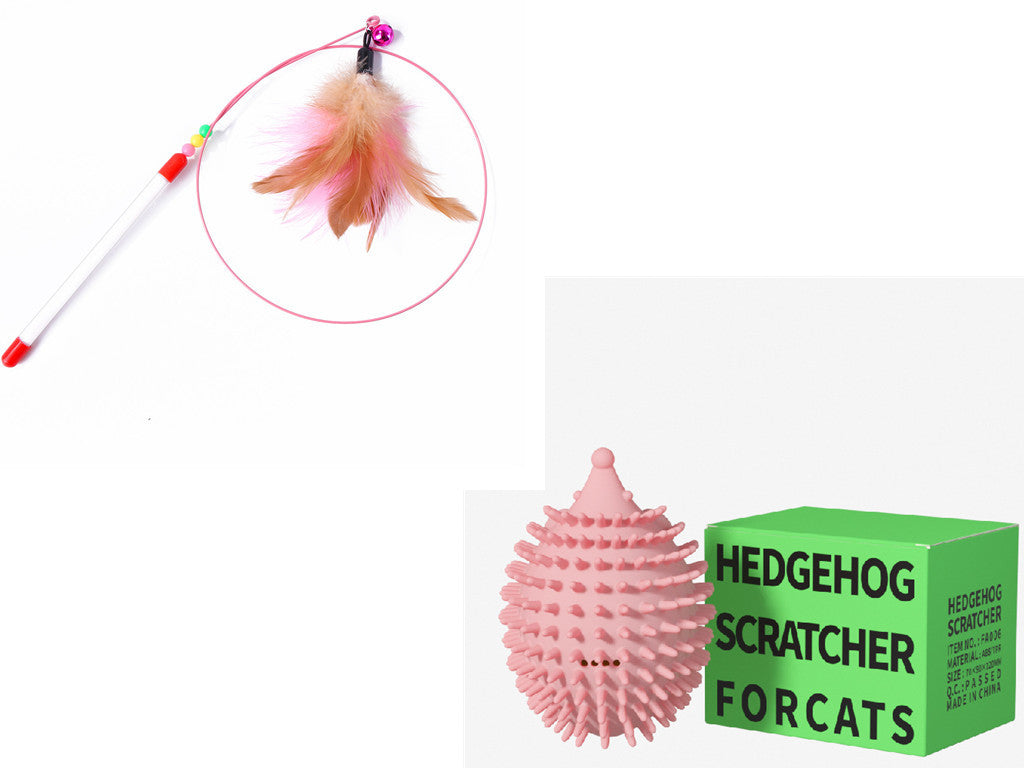 nteractive Cat Teaser Wand – Feather & Bell Toy for Playful Cats