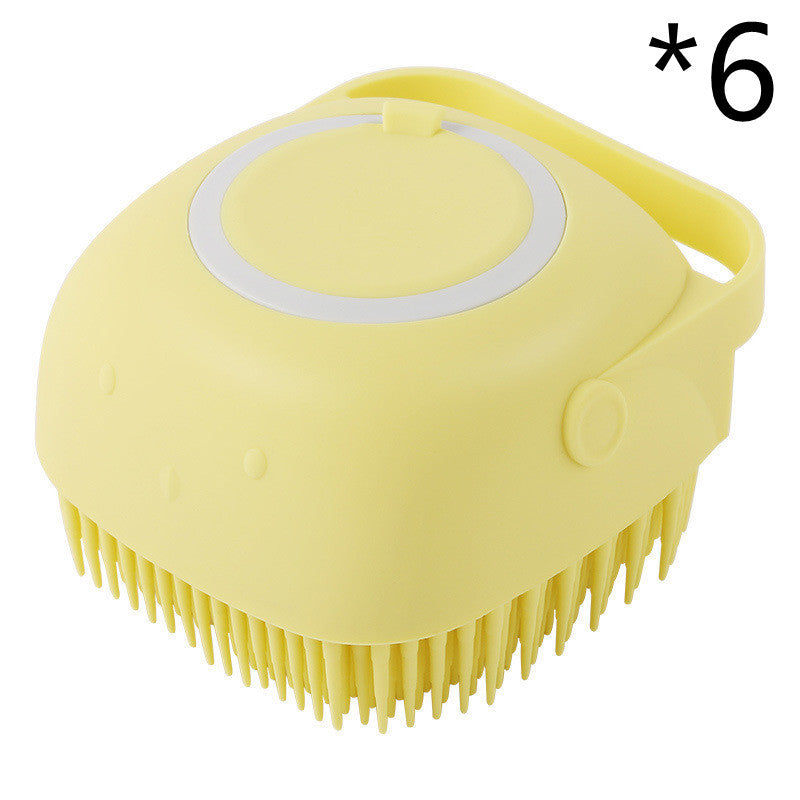 2-in-1 Silicone Pet Bath & Massage Glove – Shampoo Dispensing Grooming Brush for Dogs & Cats