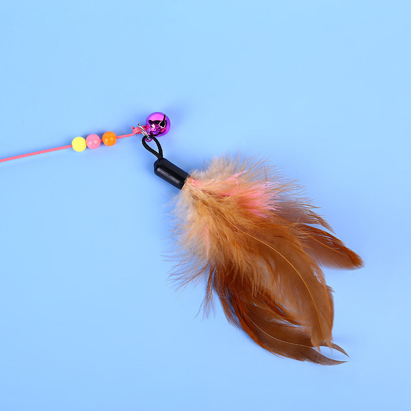 nteractive Cat Teaser Wand – Feather & Bell Toy for Playful Cats