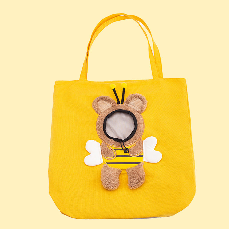 Little Bee Design Pet Carrier Bag – Portable Breathable Travel Handbag for Cats & Dogs