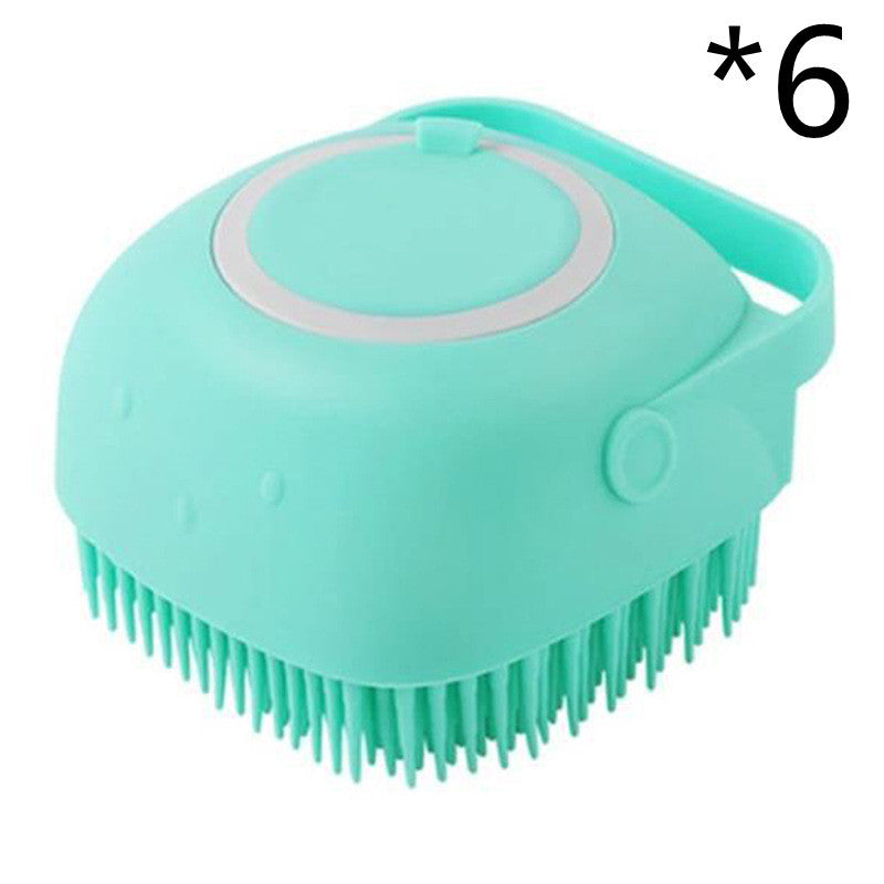 2-in-1 Silicone Pet Bath & Massage Glove – Shampoo Dispensing Grooming Brush for Dogs & Cats