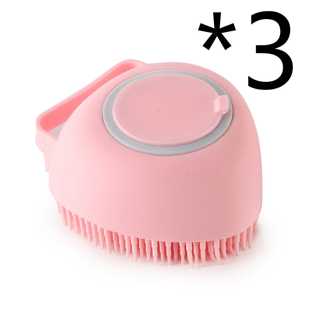 2-in-1 Silicone Pet Bath & Massage Glove – Shampoo Dispensing Grooming Brush for Dogs & Cats