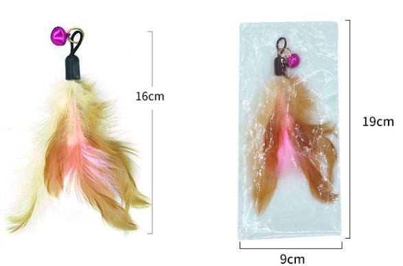 nteractive Cat Teaser Wand – Feather & Bell Toy for Playful Cats