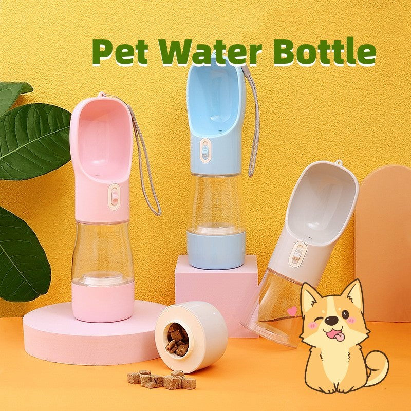 2-in-1 Portable Dog Water Bottle & Bowl – Travel Pet Feeder for Outdoor Walks