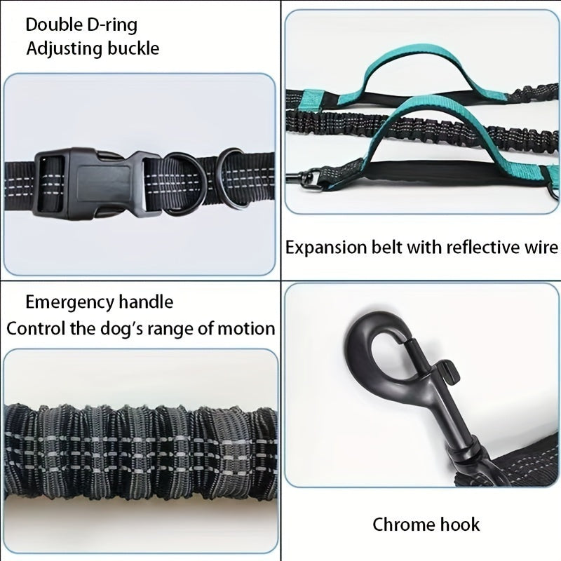 Hands-Free Dog Leash – Run, Walk & Train Comfortably | Adjustable Waist Belt, Durable Nylon