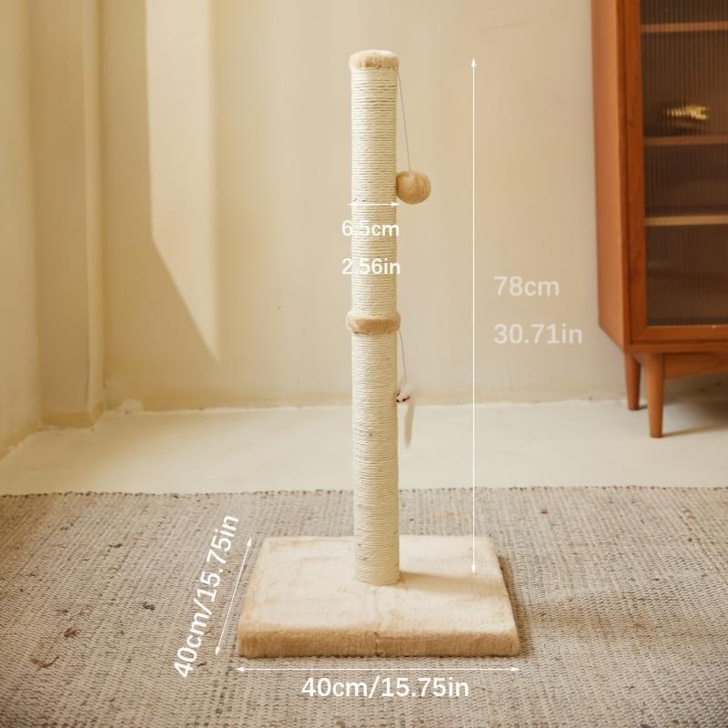 Durable Sisal Cat Scratching Post with Hanging Ball – Space-Saving Indoor Play & Exercise Tower