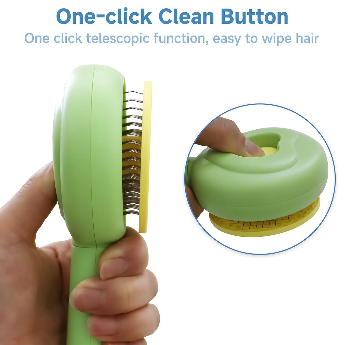 Pet Grooming Comb – One-Click Hair Removal Brush for Cats & Dogs