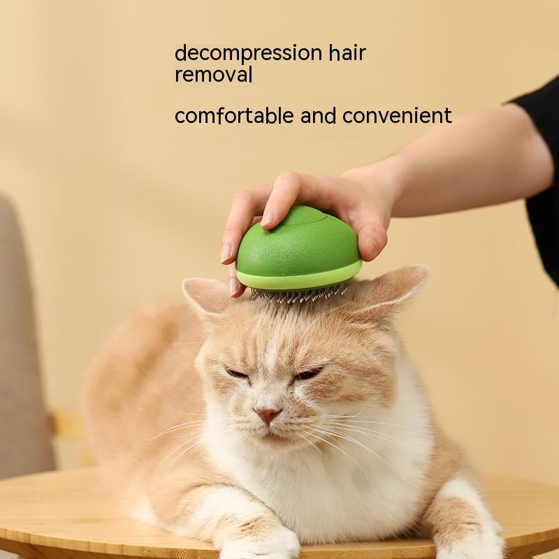 Avocado-Shaped Pet Grooming Brush – Stainless Steel Needle Comb for Dogs & Cats