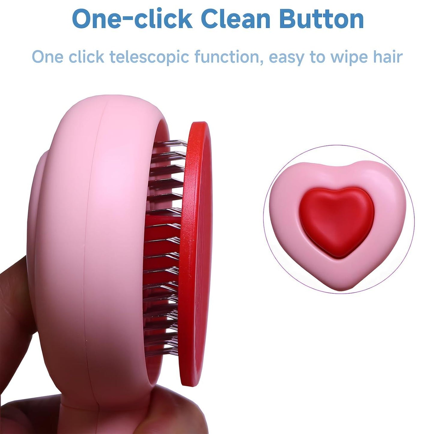 Pet Grooming Comb – One-Click Hair Removal Brush for Cats & Dogs