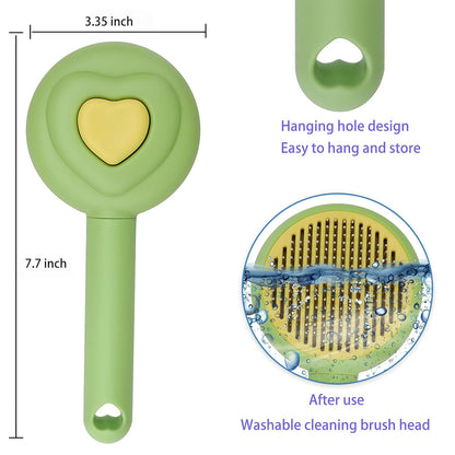 Pet Grooming Comb – One-Click Hair Removal Brush for Cats & Dogs
