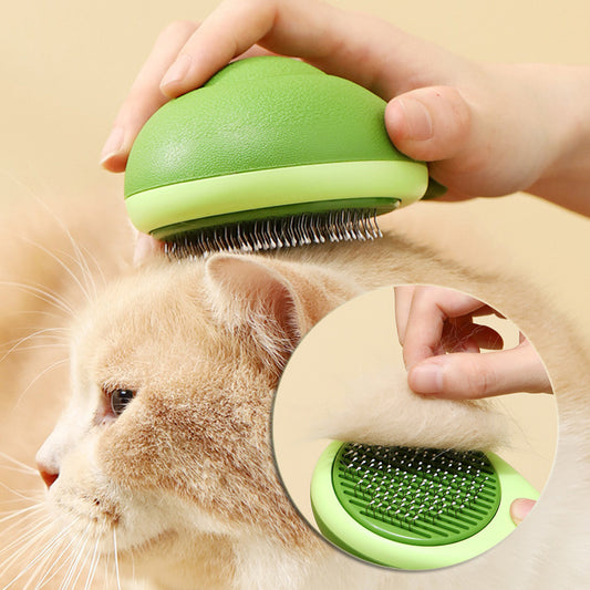 Avocado-Shaped Pet Grooming Brush – Stainless Steel Needle Comb for Dogs & Cats