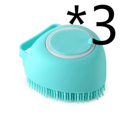2-in-1 Silicone Pet Bath & Massage Glove – Shampoo Dispensing Grooming Brush for Dogs & Cats