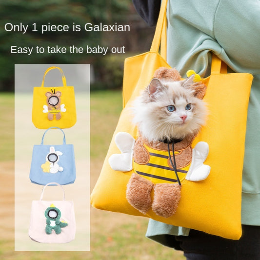 Little Bee Design Pet Carrier Bag – Portable Breathable Travel Handbag for Cats & Dogs