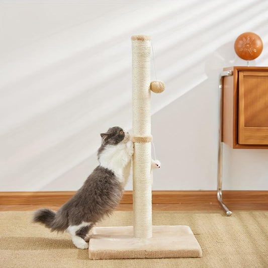 Durable Sisal Cat Scratching Post with Hanging Ball – Space-Saving Indoor Play & Exercise Tower