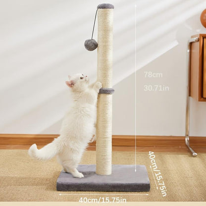 Durable Sisal Cat Scratching Post with Hanging Ball – Space-Saving Indoor Play & Exercise Tower