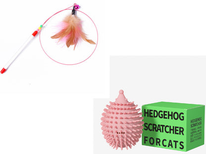 nteractive Cat Teaser Wand – Feather & Bell Toy for Playful Cats