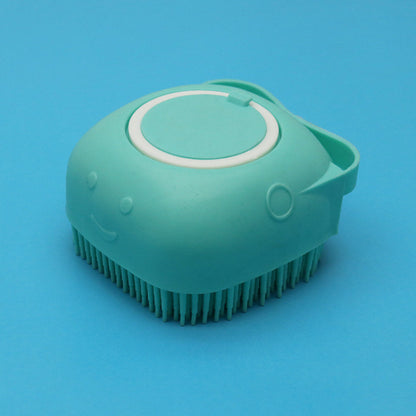 2-in-1 Silicone Pet Bath & Massage Glove – Shampoo Dispensing Grooming Brush for Dogs & Cats