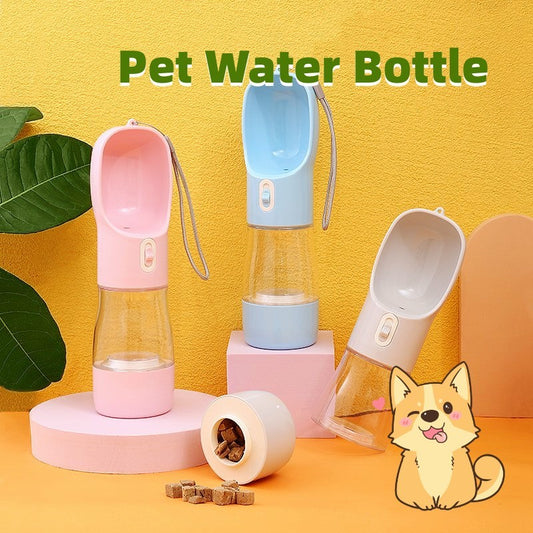 2-in-1 Portable Dog Water Bottle & Bowl – Travel Pet Feeder for Outdoor Walks