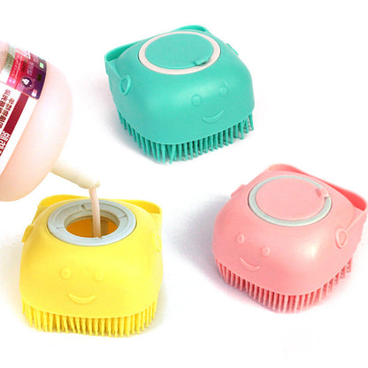 2-in-1 Silicone Pet Bath & Massage Glove – Shampoo Dispensing Grooming Brush for Dogs & Cats